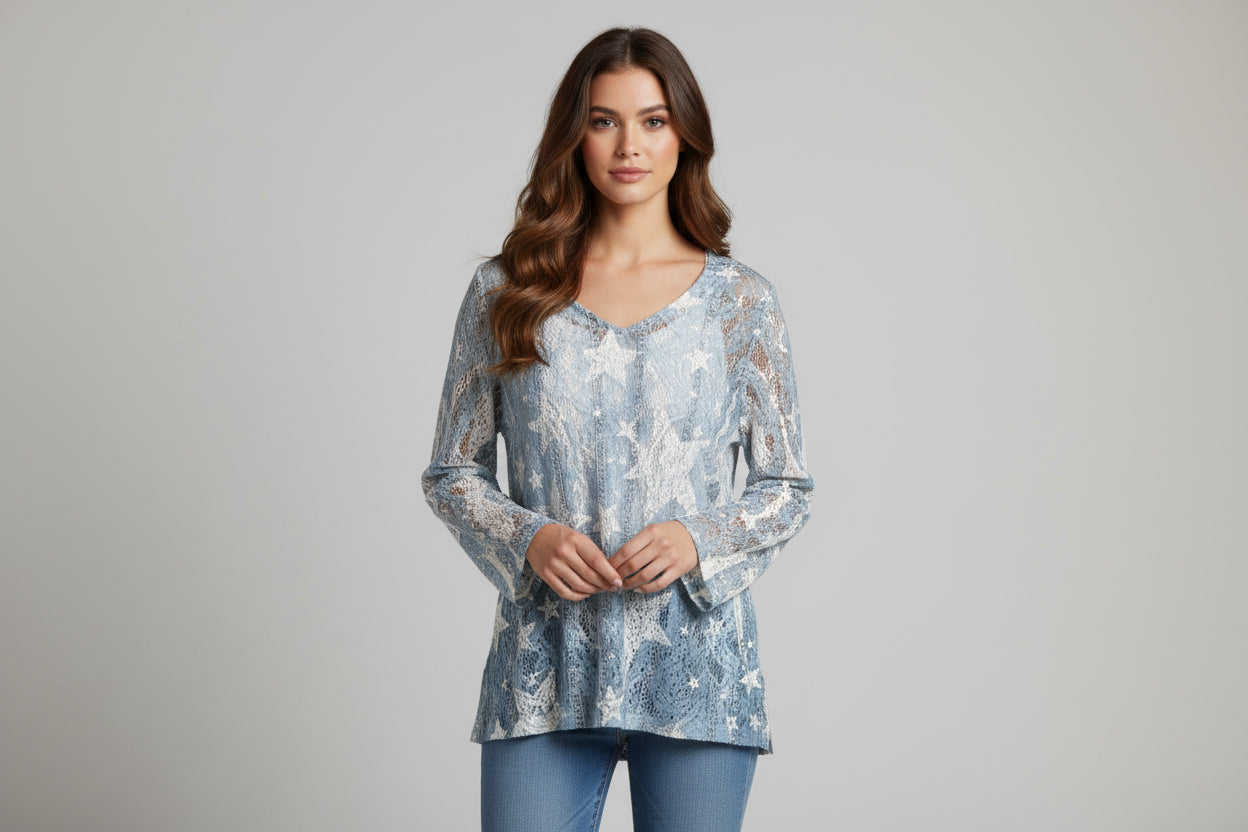 Origami Star Lace Blouse Size Small
