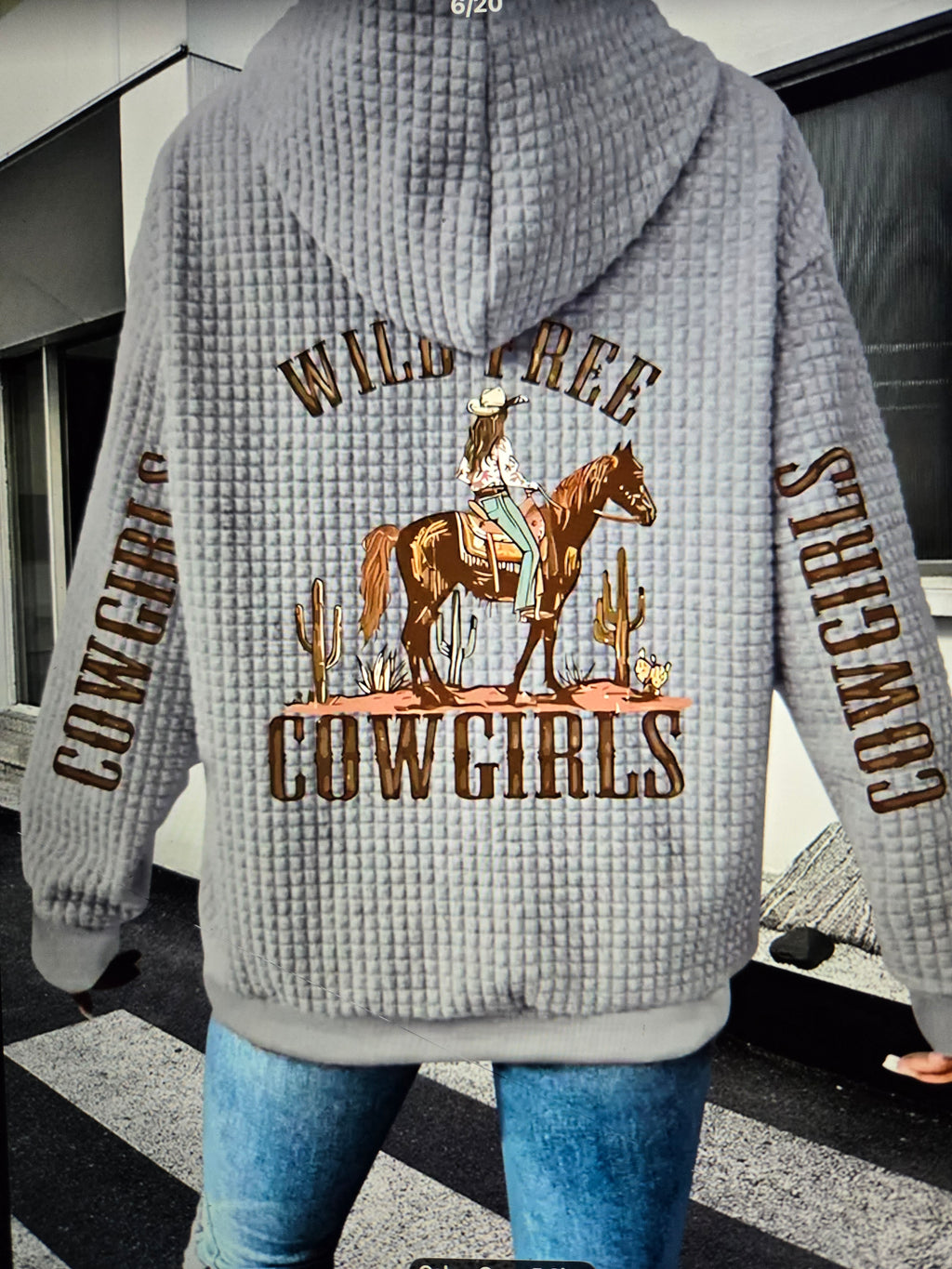 Wild & Free Cowgirl Hoodie Size Large