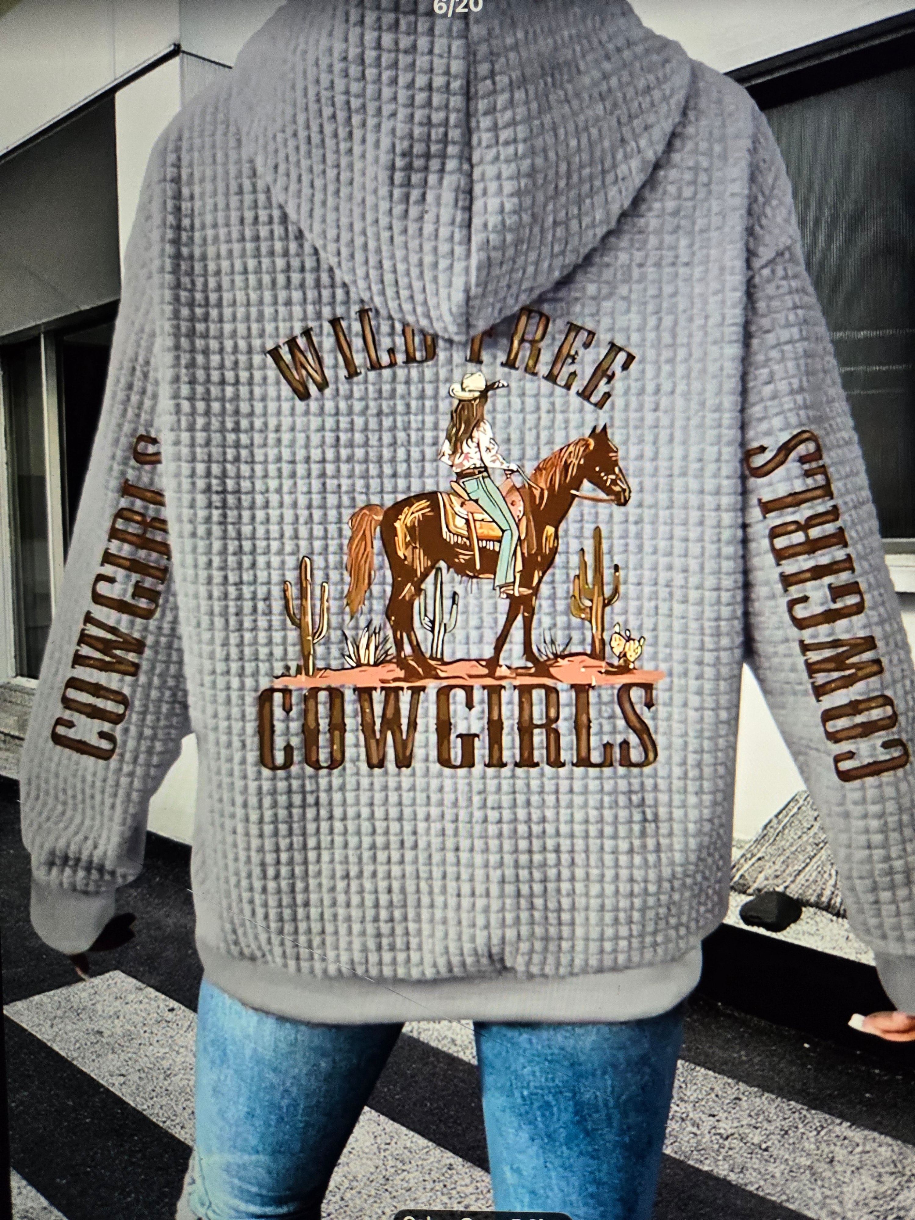 Wild & Free Cowgirl Hoodie Size Large
