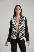 Goddess Black & White Diamond Print Jacket. Size 12