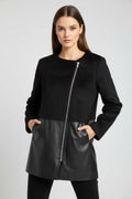 Goddiva Long Black Coat with Pockets