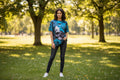 Gothic Teal Skull Short Sleeve Top. Size Large