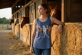 Western Tank Top with Grey & Brown Horses. Size Medium