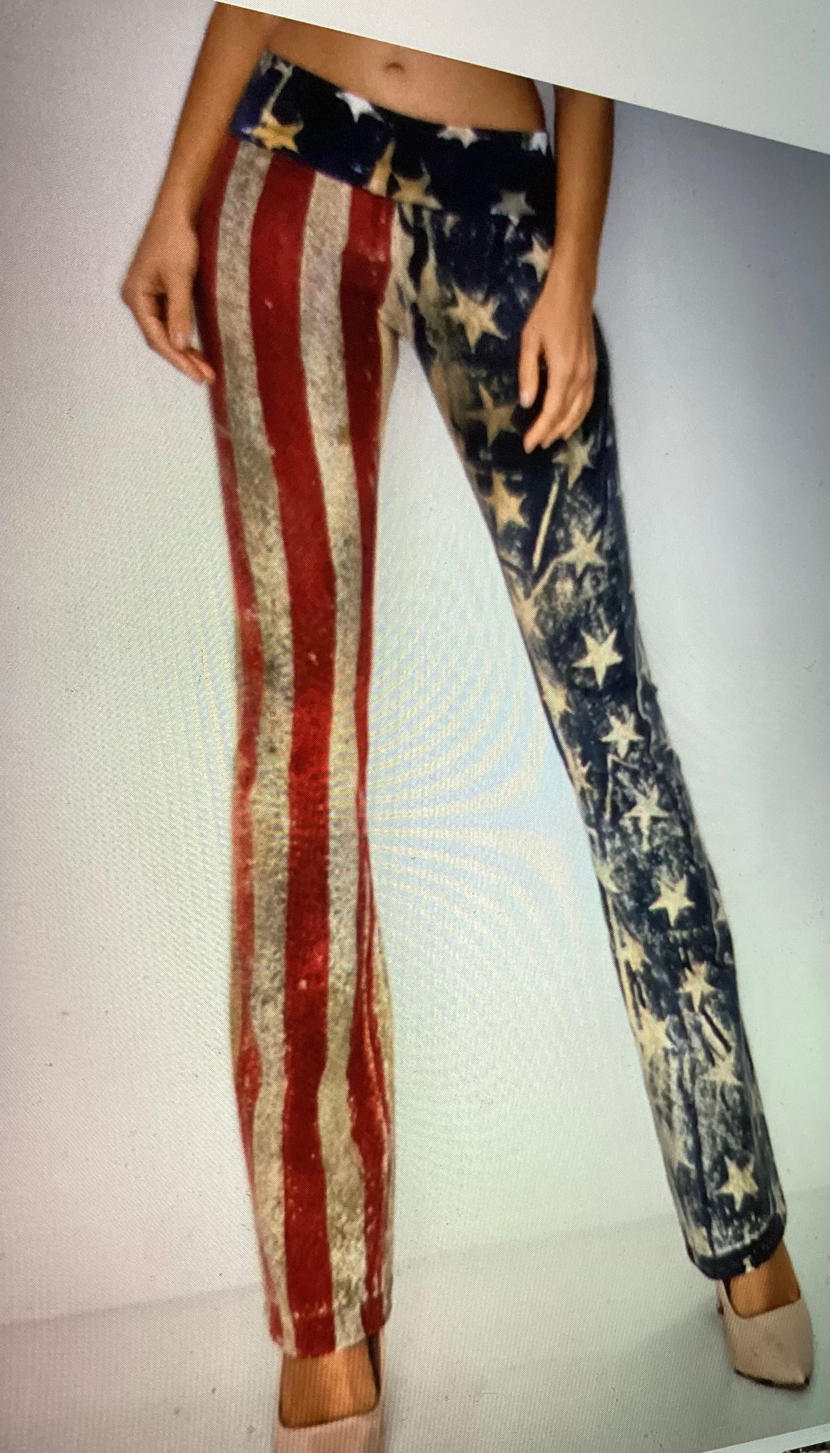 Soft American flag slim pants. Sizes available s,m,l