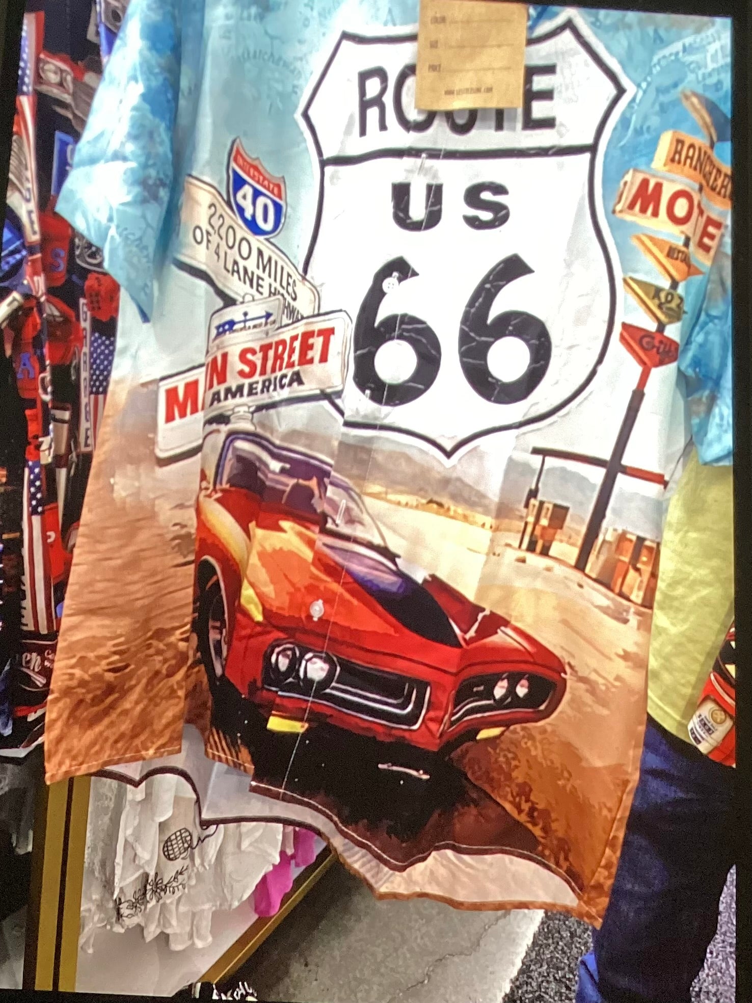 Men’s Route 66 collared shirt with ss car
