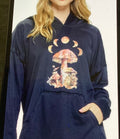 Black mushroom and moon hoodie sizes available m,l