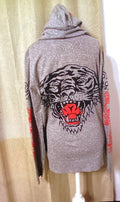 Ed hardy grey hoodie sweater unisex size xl