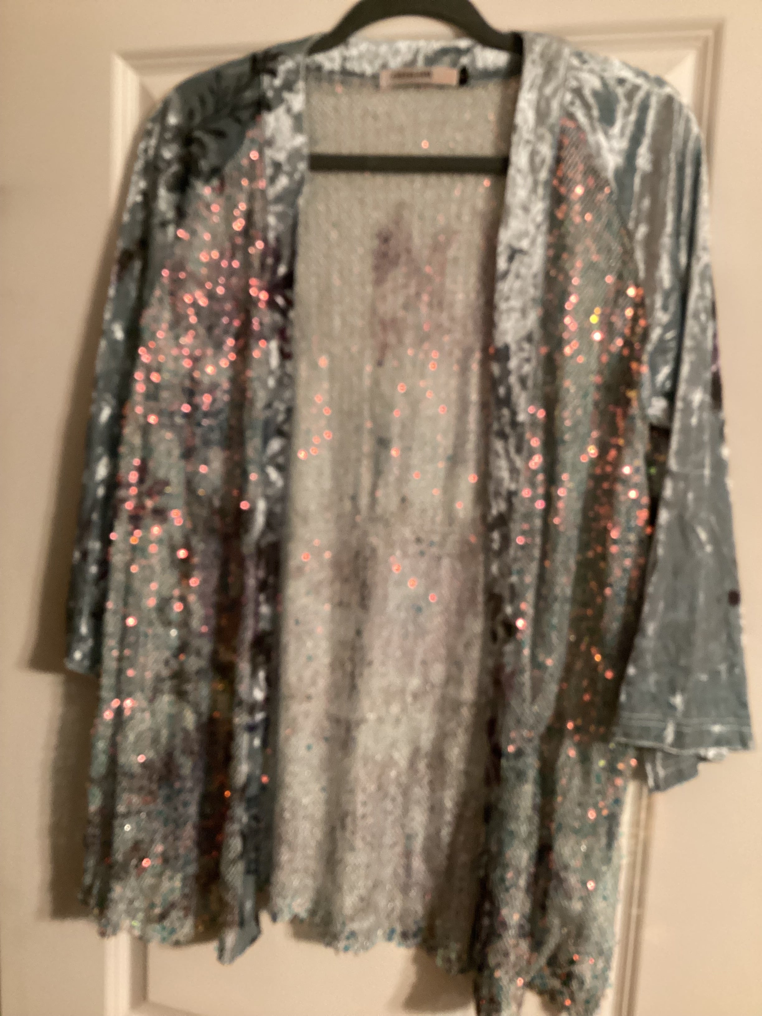 Origami multicolored velvet cardigan