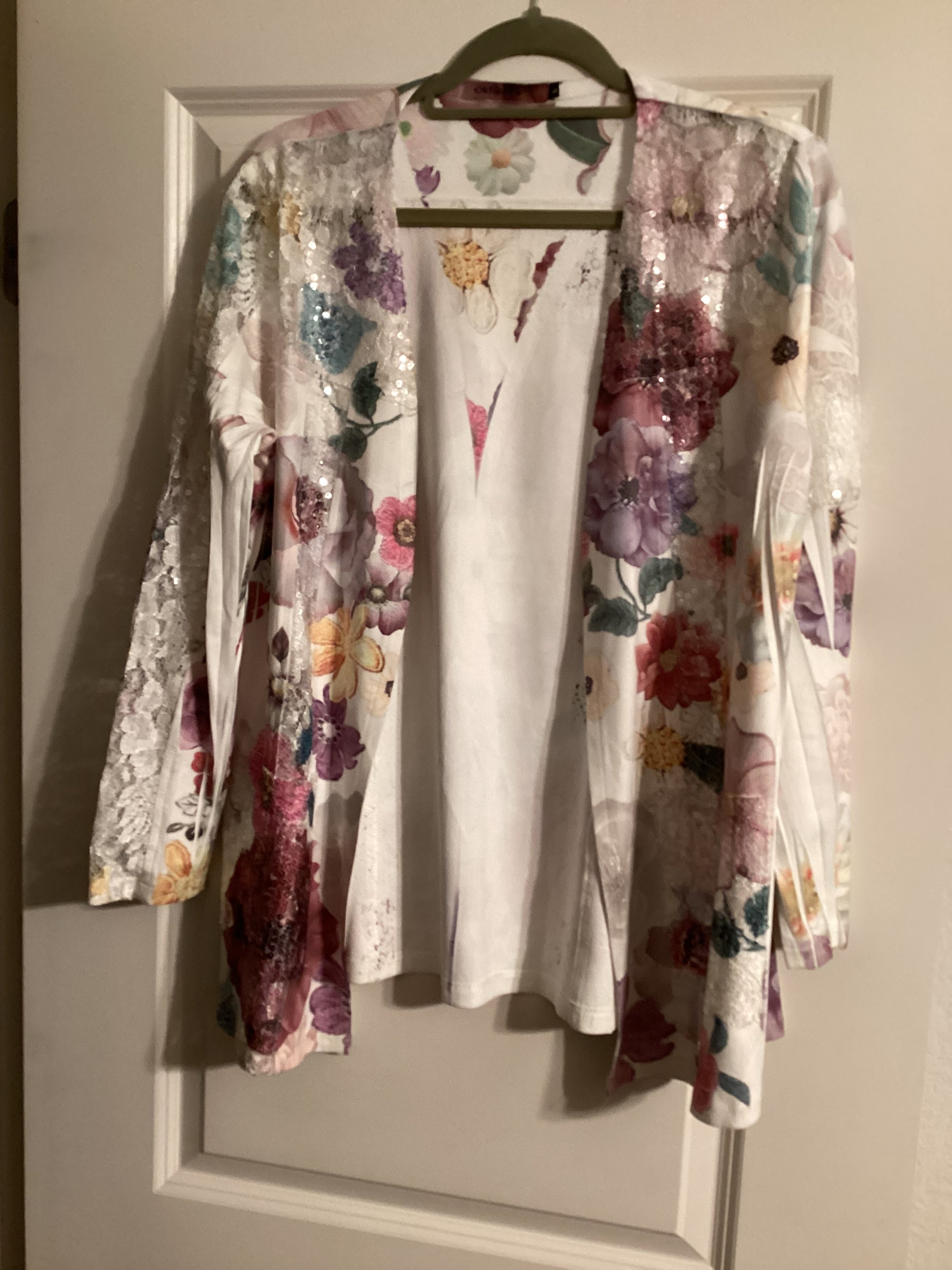 Origami floral velvet jacket