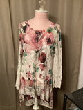 Origami floral hi-lo blouse. Size small.