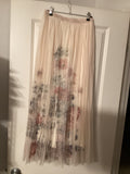 Origami long floral pleated skirt. Fits waist 24-32inches
