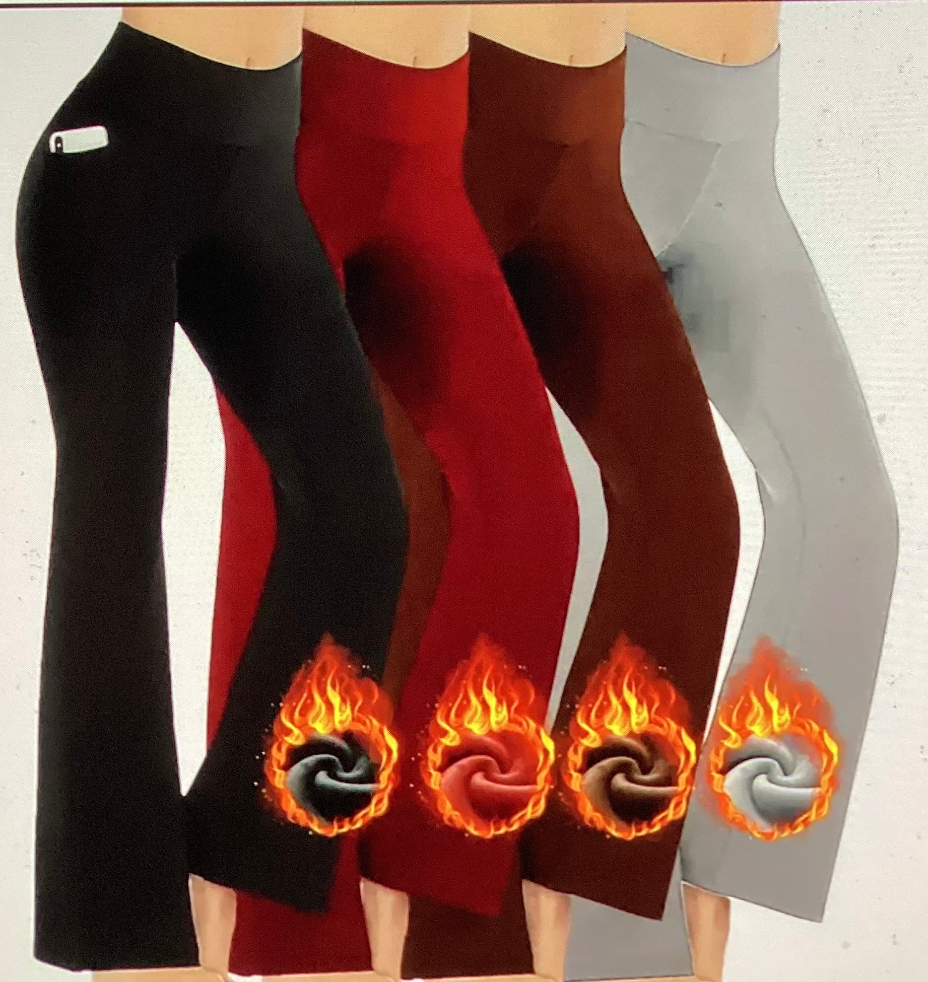 Winter fleece lined yoga pants size medium. Black and burgundy only