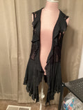 Origami black lace vest cardigan size s/m
