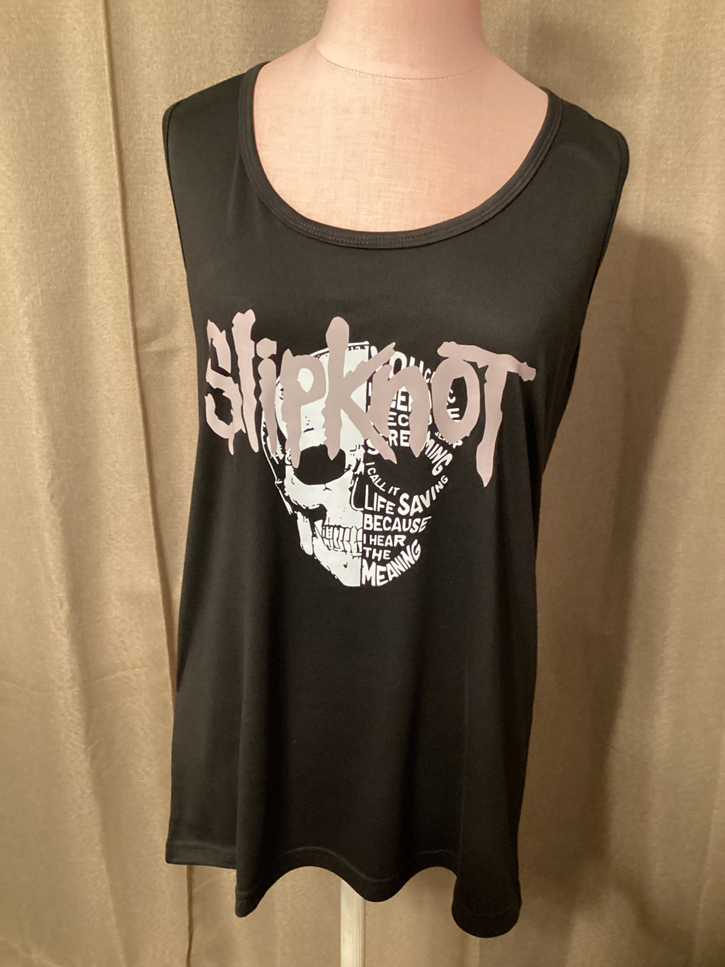 Men’s gothic black & white slip knot tank top. Size xl