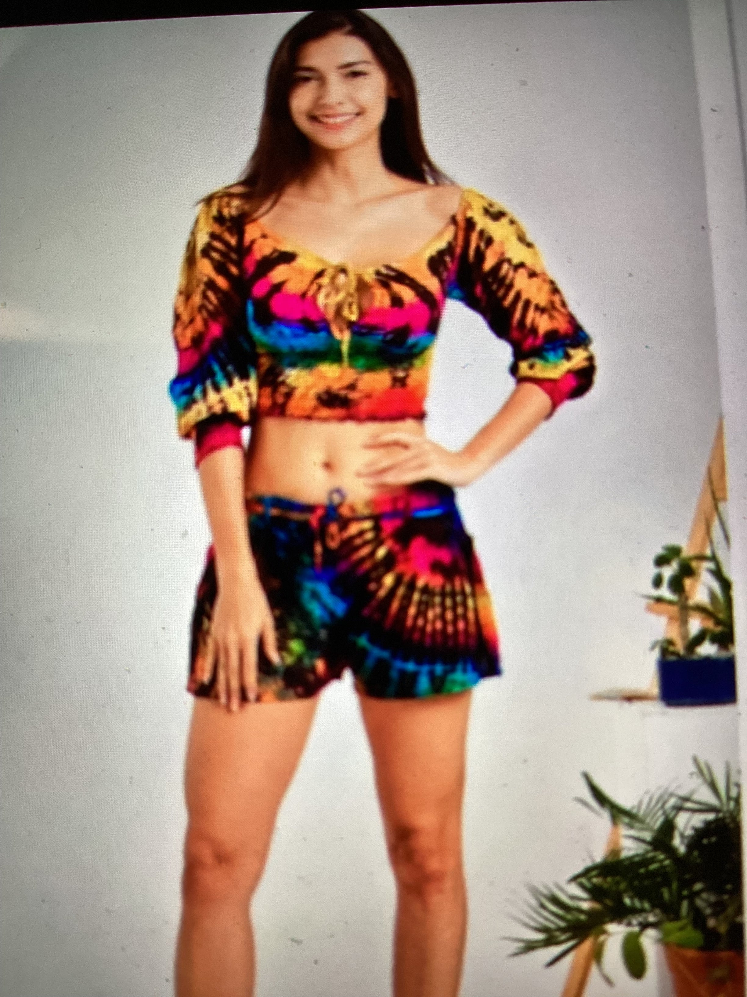 Kathmandu tie dye shorts one size