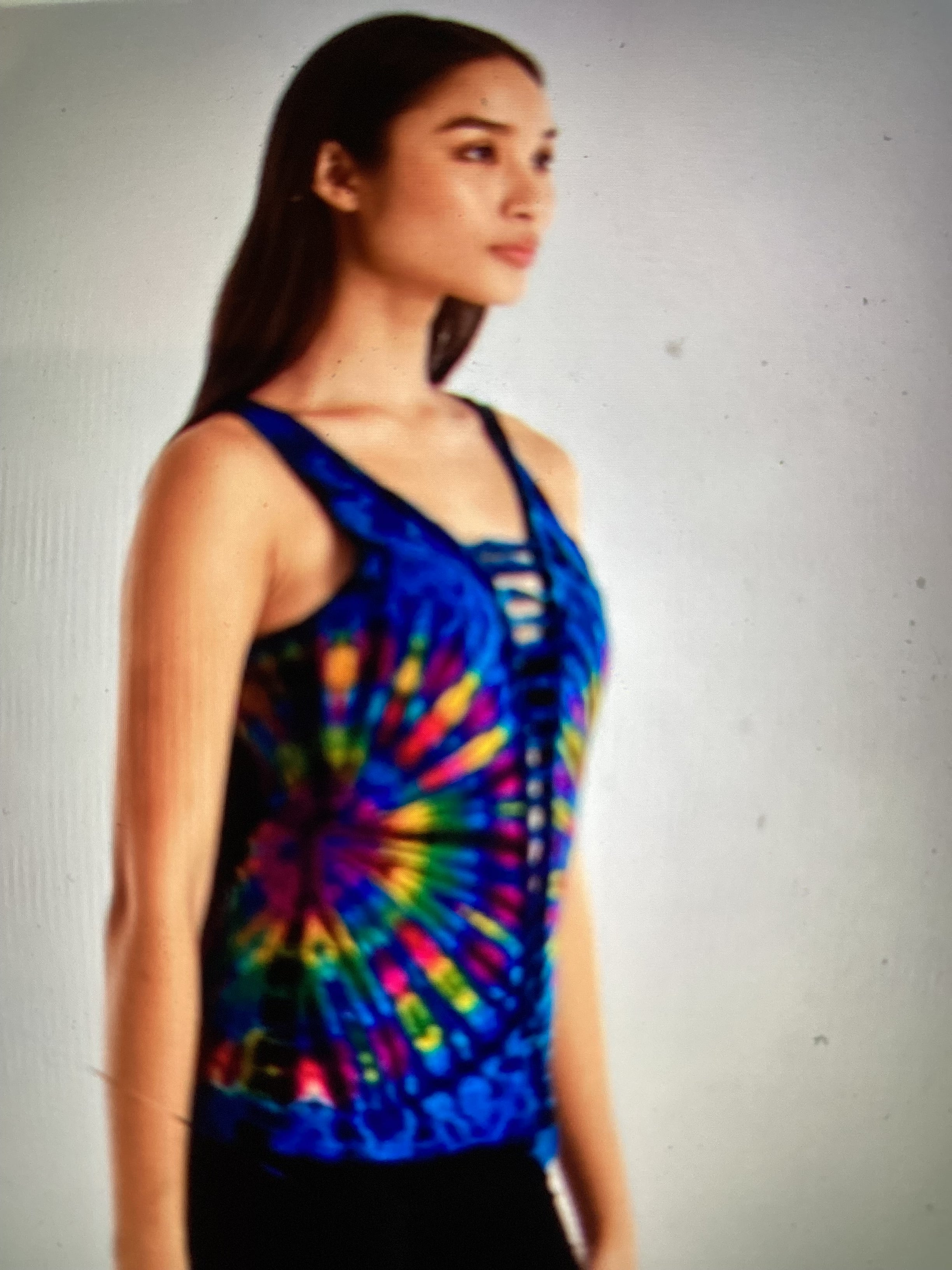 Kathmandu tie dye shirt with lace up front and  back. One size