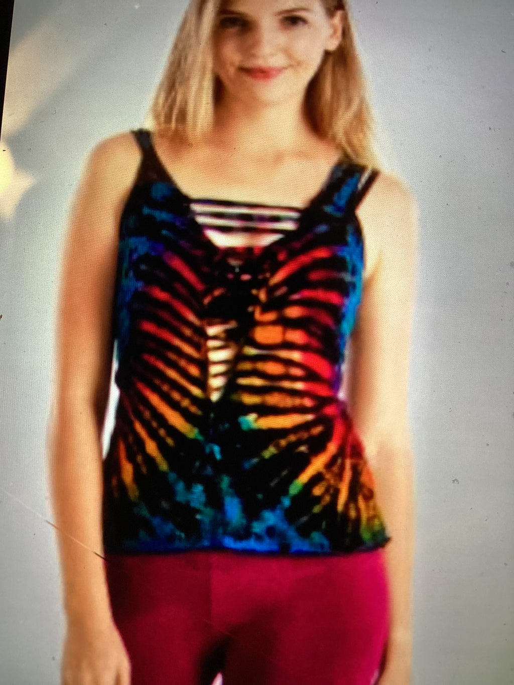 Kathmandu tie dye shirt with lace up front and  back. One size