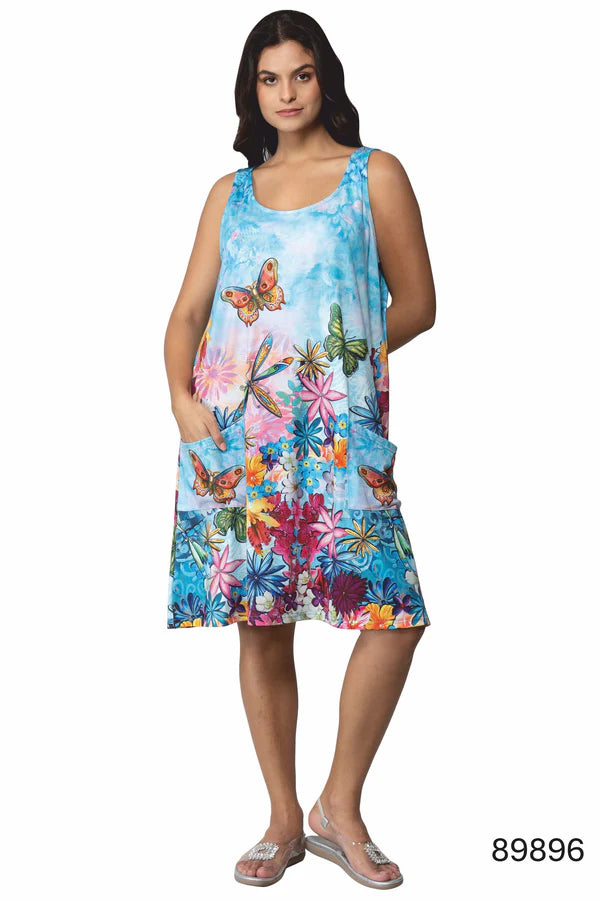 India Boutique Umbrella Dress with Butterflies and Pockets