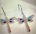 Colorful dragonflies with multicolored stones