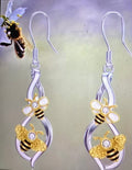 Cute yellow bee earrings with sones