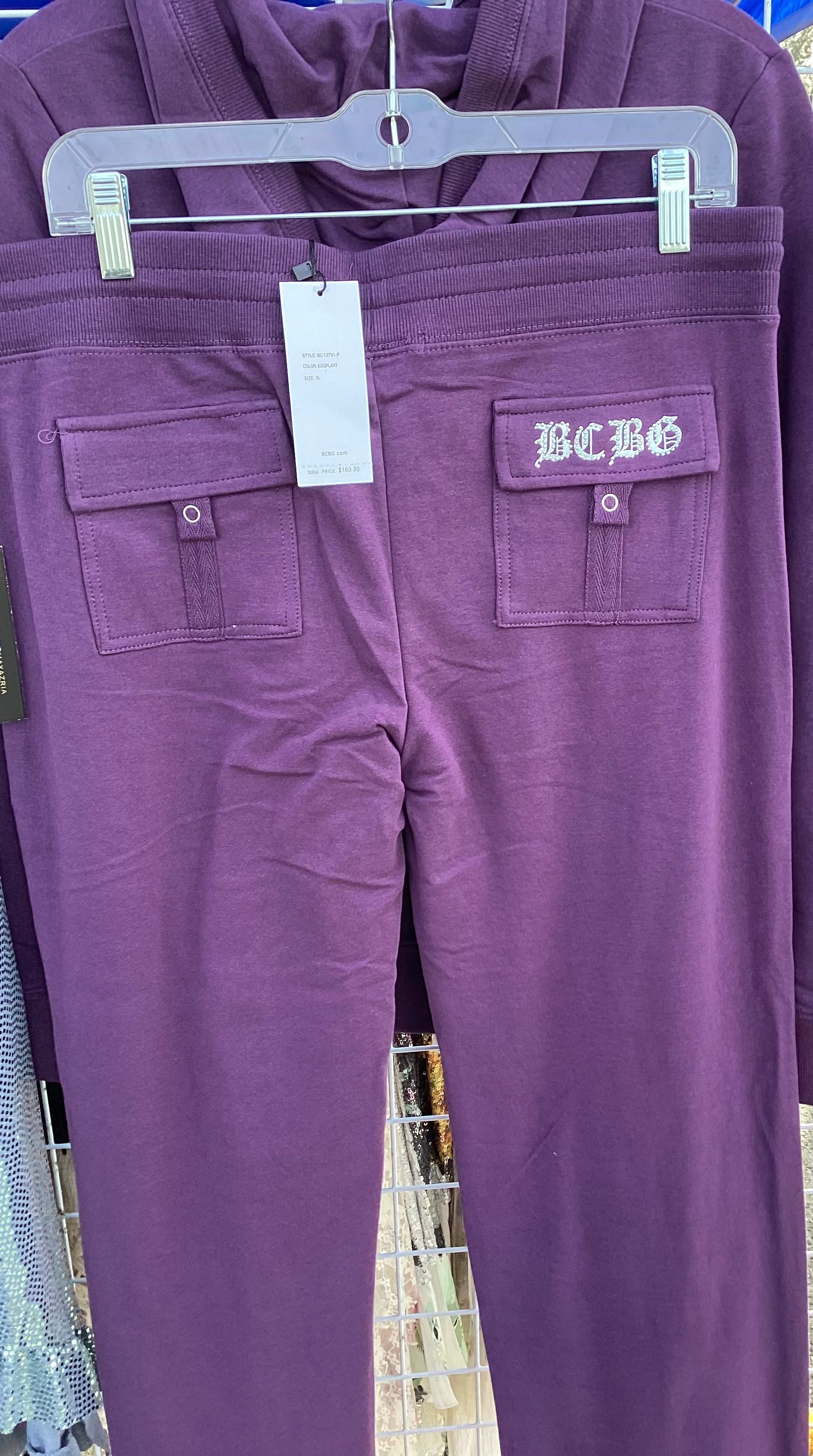 2 piece purple with butterflies pant & hoodie set