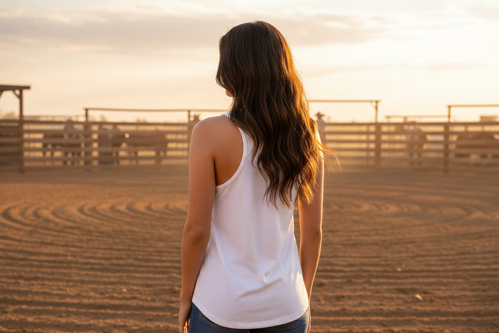 American Cowgirl White Tank Top Size Medium