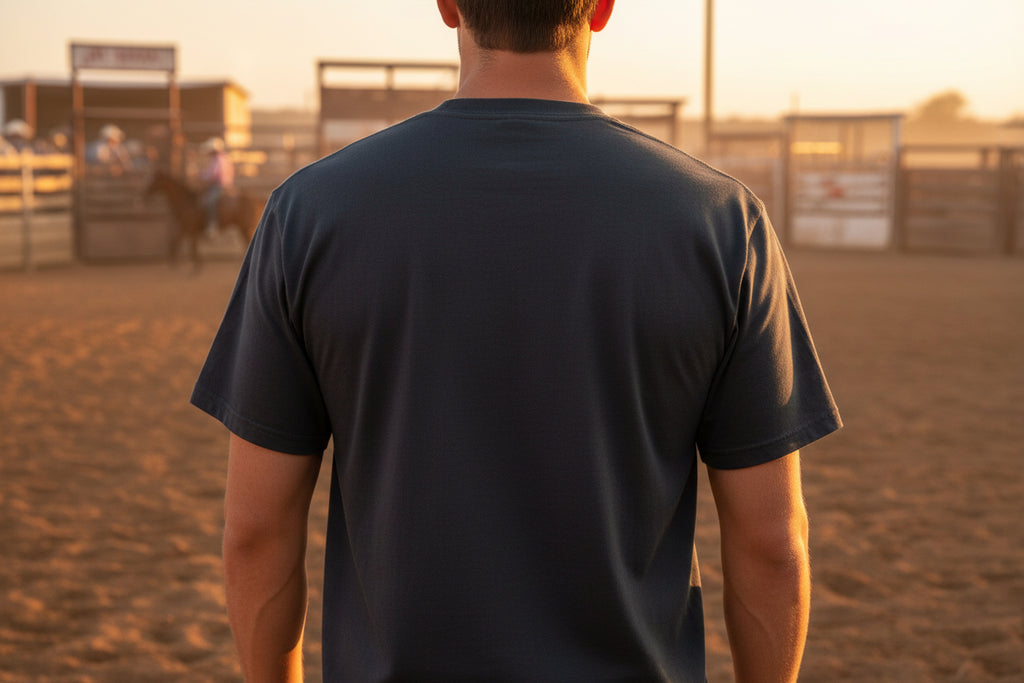Black Tee Shirt with White Horse Size Medium