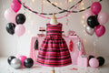 Emilywest Little Girls Black & Red Stripped Dress Sizes 4 & 6
