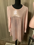 Origami Pink Sequins Top Size Small