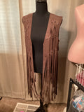 Idyllwind Suede Long Fringe Cardigan Size S/M