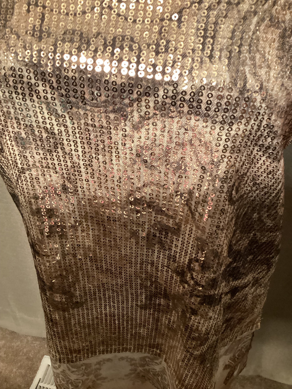 Origami Gold Sequin Tank Top Size Small