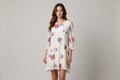 Origami White Dres with Flowers on the Front Only Size Small