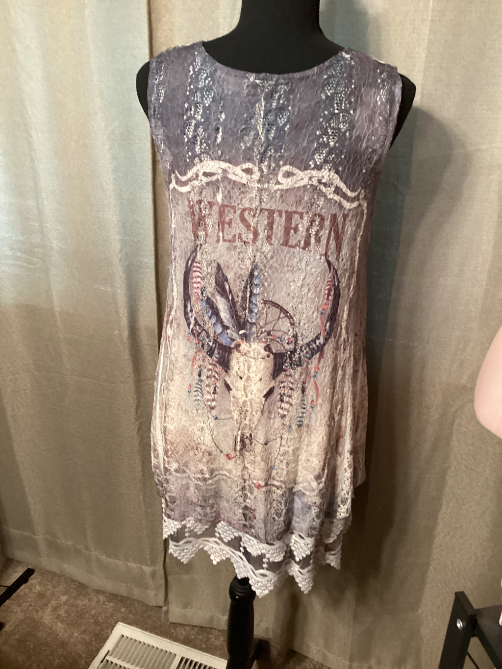 Origami western Tunic Tank top Size Small