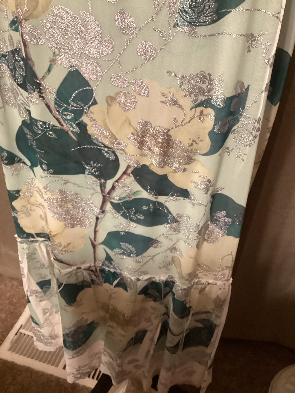 Origami Green Floral Tank Midi Dress Size Small