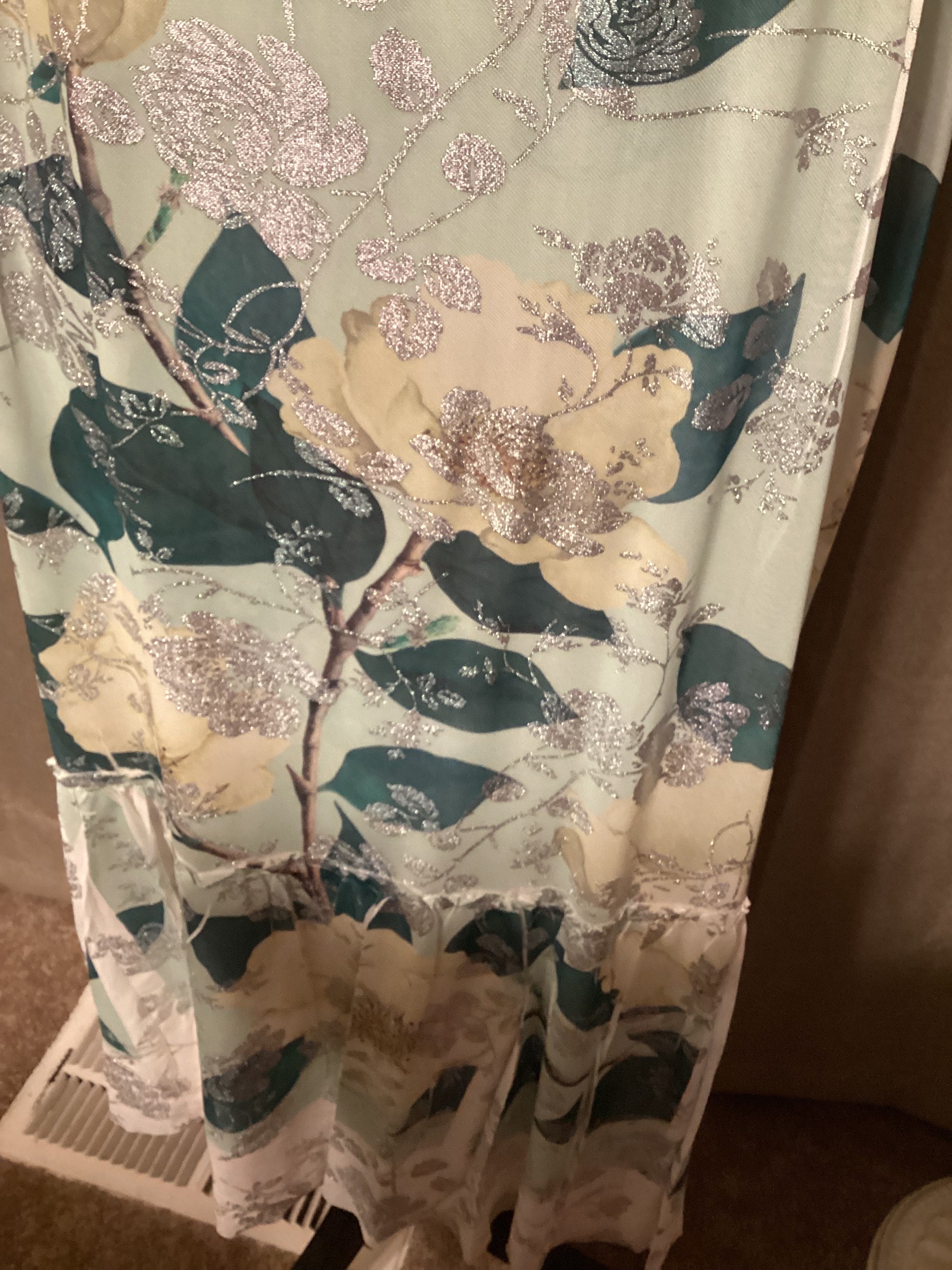 Origami Green Floral Tank Midi Dress Size Small