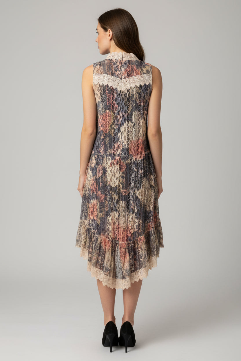 Origami Multicolored Floral Vest Carigan Size Small