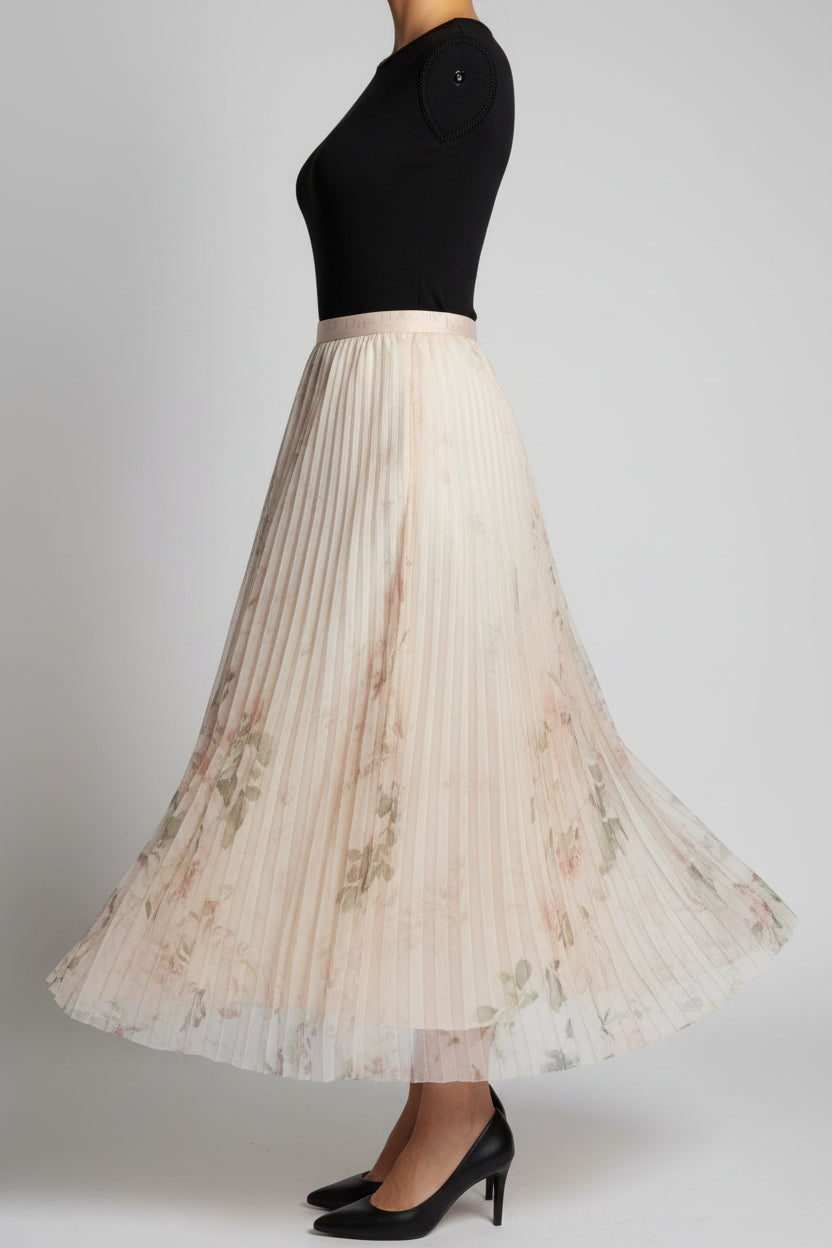 Origami Floral Pleated Skirt Size Small