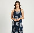 India Boutique Short Dress with Sun Design Open Back One Size Fits up to Large