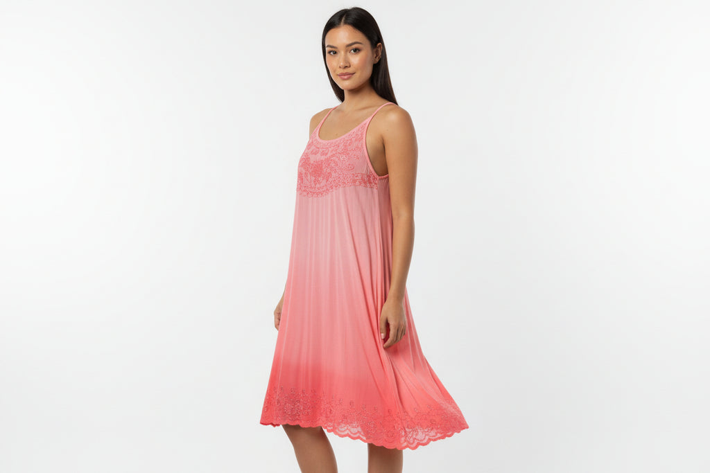 India Boutique Coral Dress with Open Back Size Fits up to Large