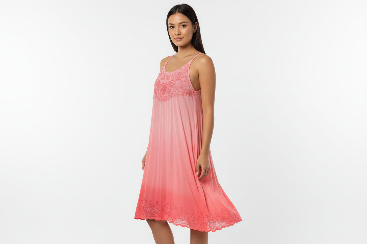 India Boutique Coral Dress with Open Back Size Fits up to Large