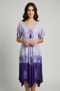 India Boutique Purple & blue Short Sleeve Dress One Size Fit up to 1X