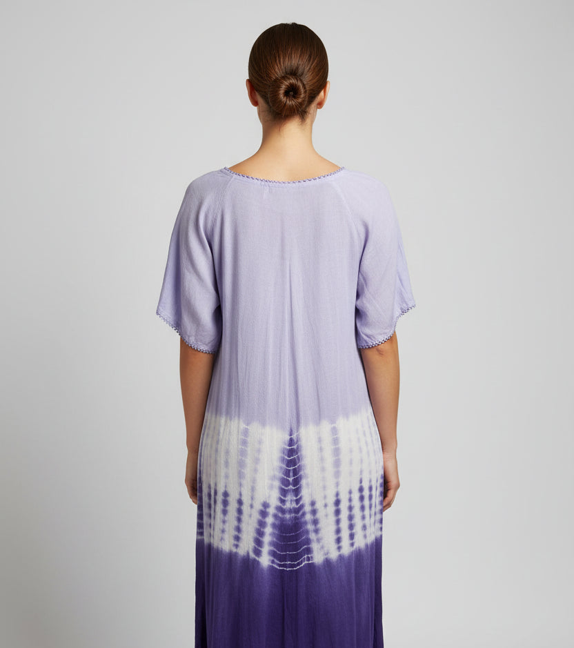 India Boutique Purple & blue Short Sleeve Dress One Size Fit up to 1X