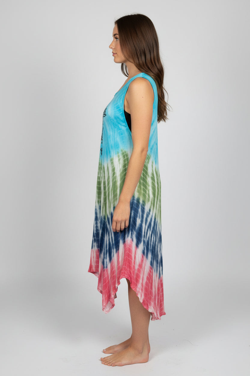 India Boutique Tie Dye Dress One Size Fits up to 2X