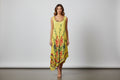 India Boutique Yellow Dress with Flowers One Size fits Up to 2X
