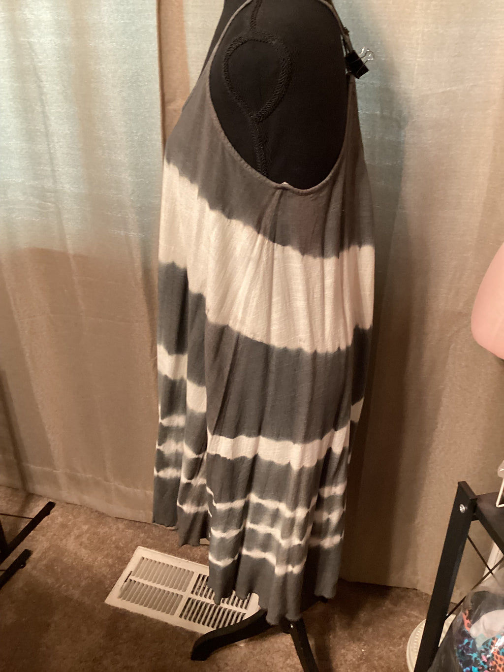Umgee Grey & White Tie Dye Spaghetti Strap Dress Size XL