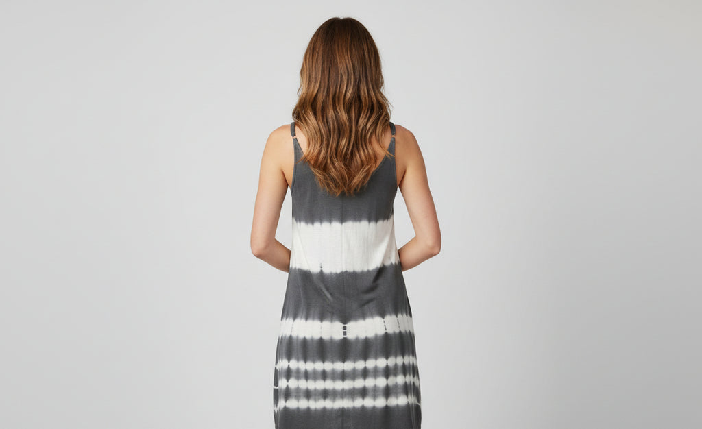 Umgee Grey & White Tie Dye Spaghetti Strap Dress Size XL