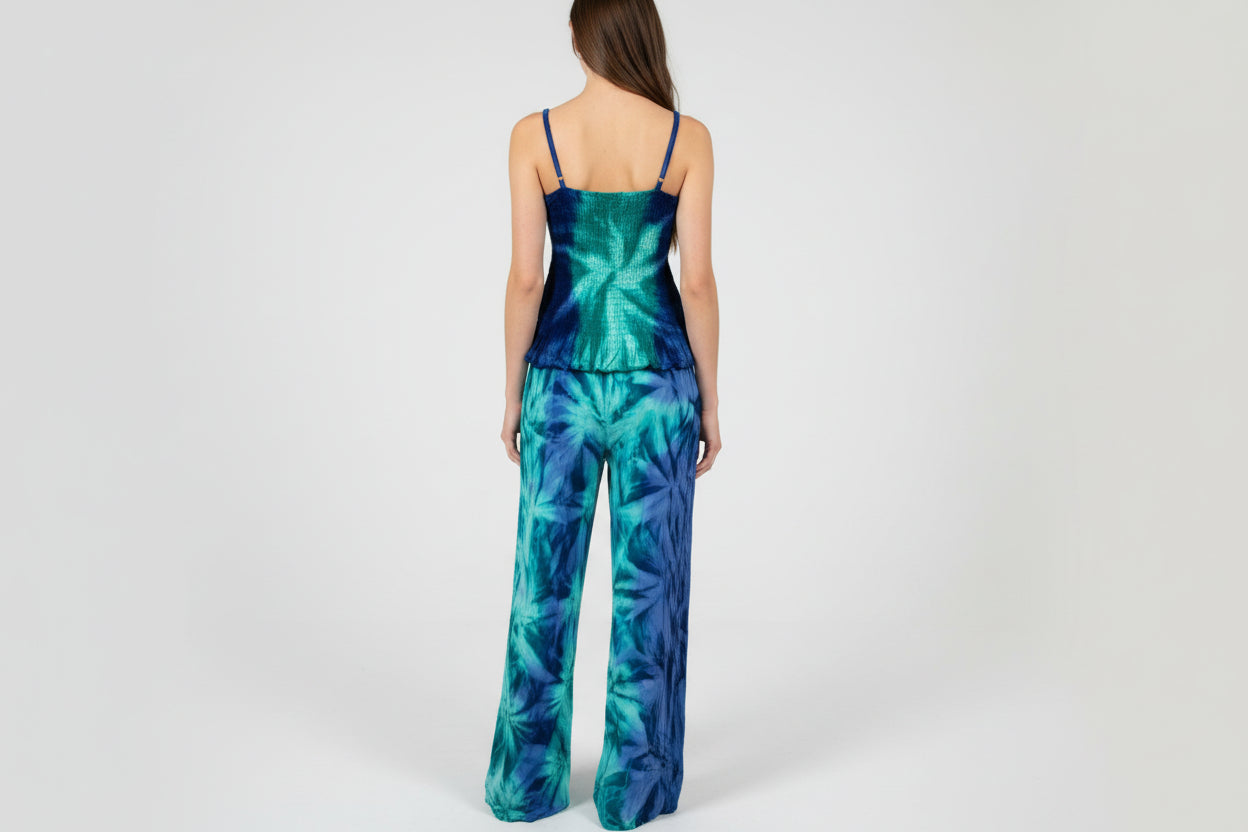 India Boutique 2 Piece Tie Dye Pant Set One Size