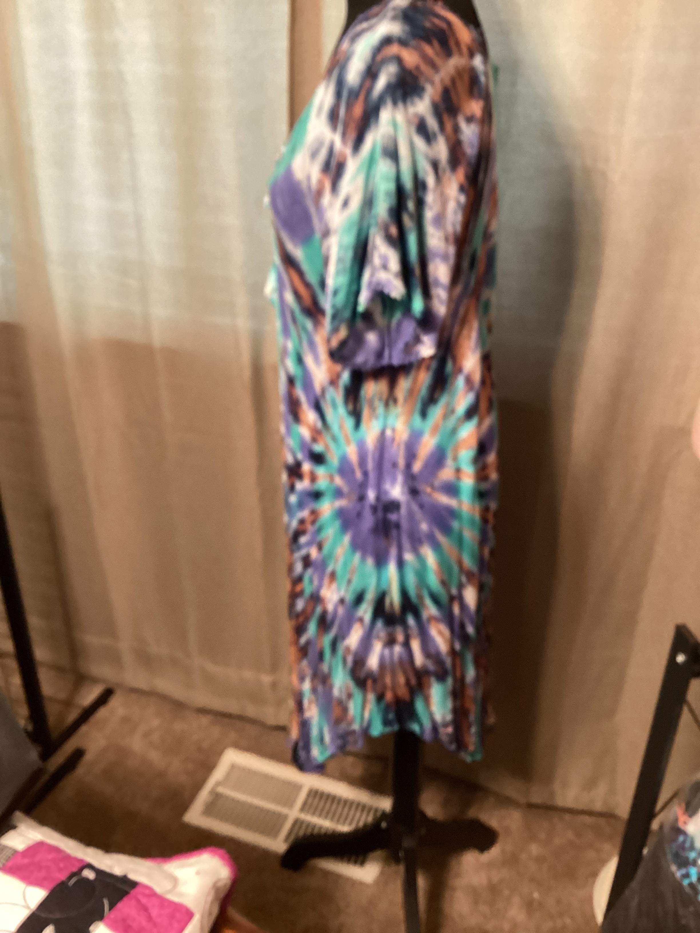 India Boutique Multicolored Lepard Tie Dye Dress One Size