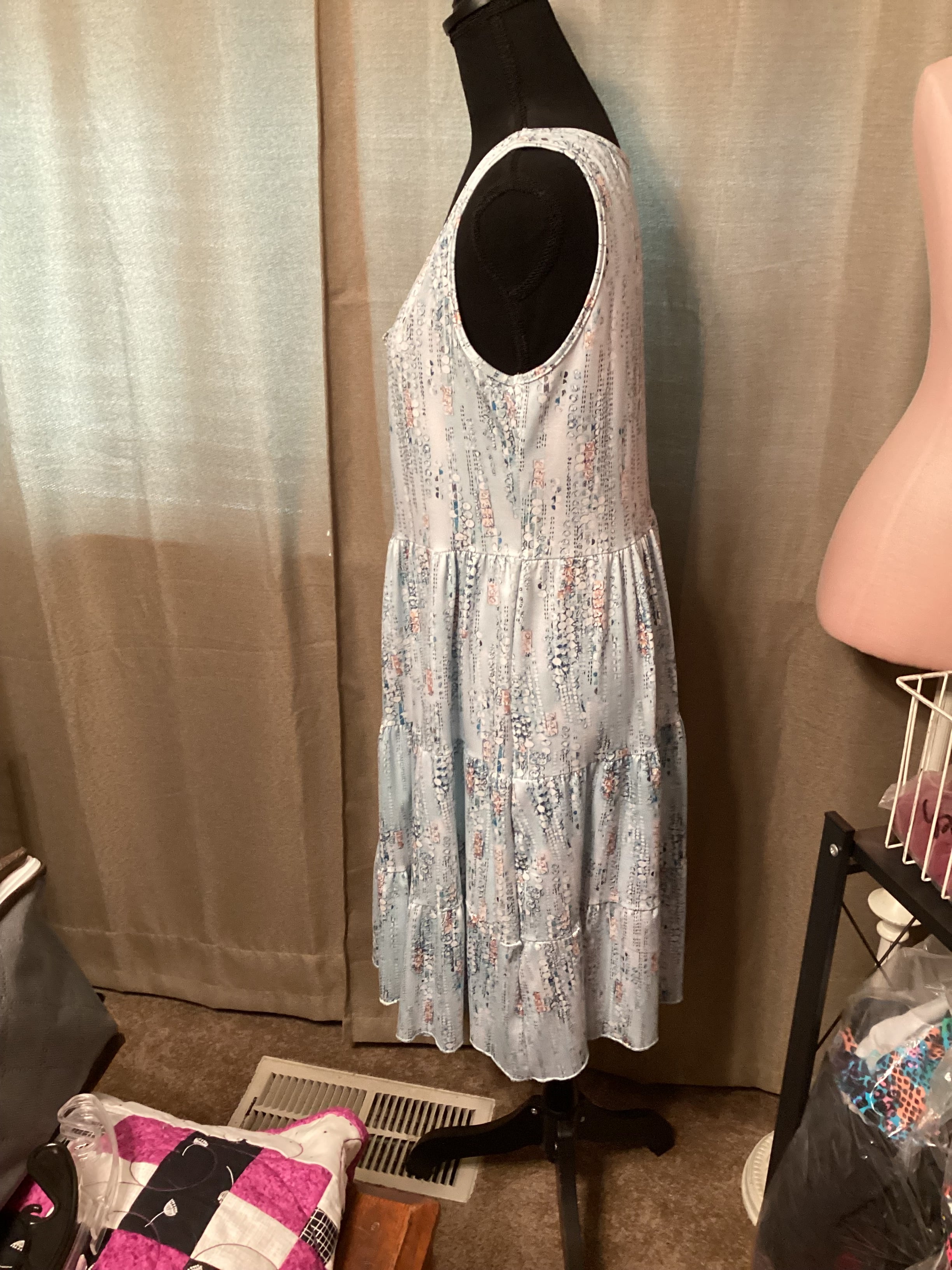Multicolored 3 Layer Floral Dress One Size