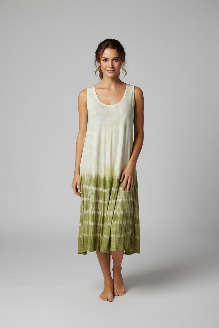 India Boutique Olive Green Tie Dye Dress One Size